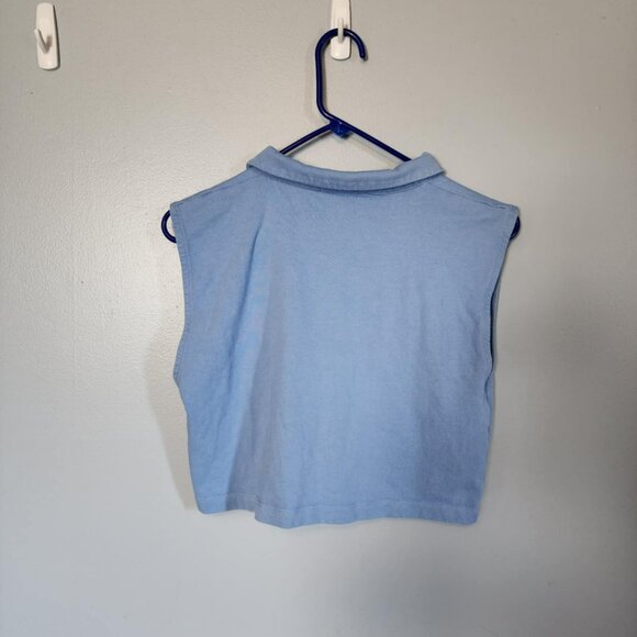 Zara Sleeveless Crop Top Light Blue - Picture 2 of 3